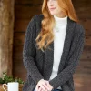 Women's Irish Wool Open-Front Long Cardigan