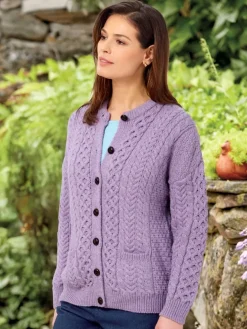 Women's Irish Wool Timeless Lavender Cardigan