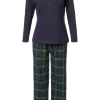 Women's Jersey Knit Henley and Flannel Pajama Pant Set