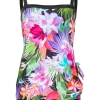 Women's Jewel-Tone Floral Bandeau Swimsuit