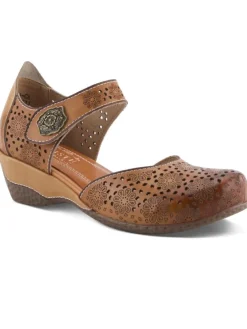 Women's L'Artiste Mary Jane Leather Cutout Wedge Sandals