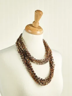 Women's Layered Ribbon Scarf Necklace