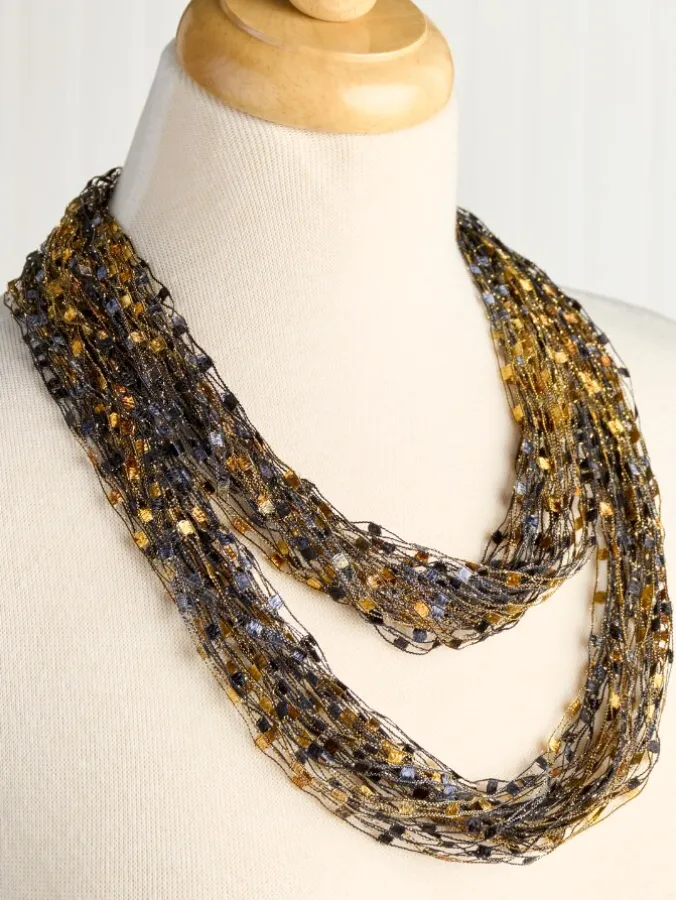 Women's Layered Ribbon Scarf Necklace