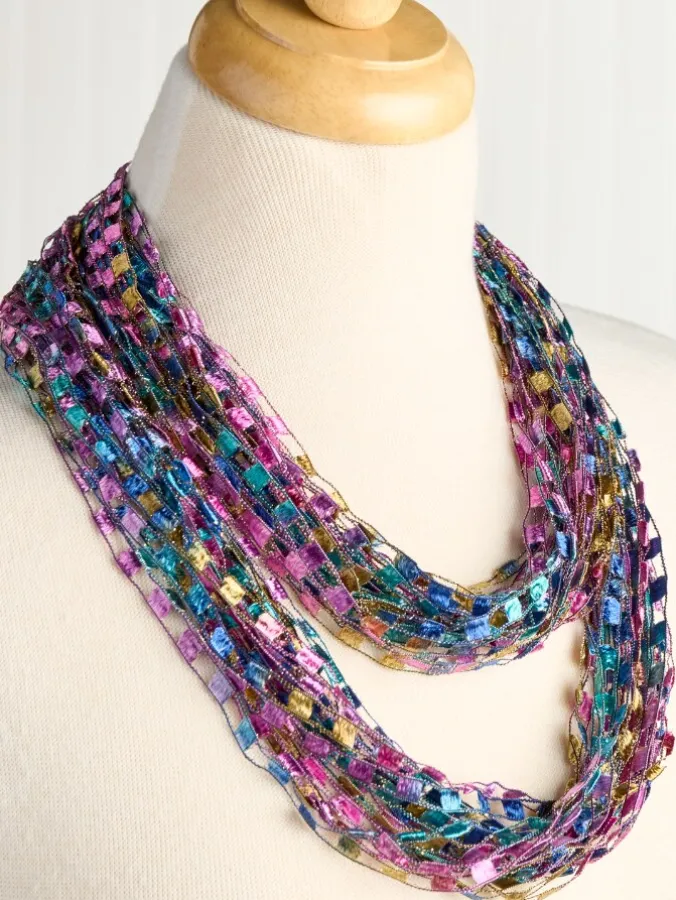 Women's Layered Ribbon Scarf Necklace