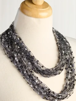 Women's Layered Ribbon Scarf Necklace