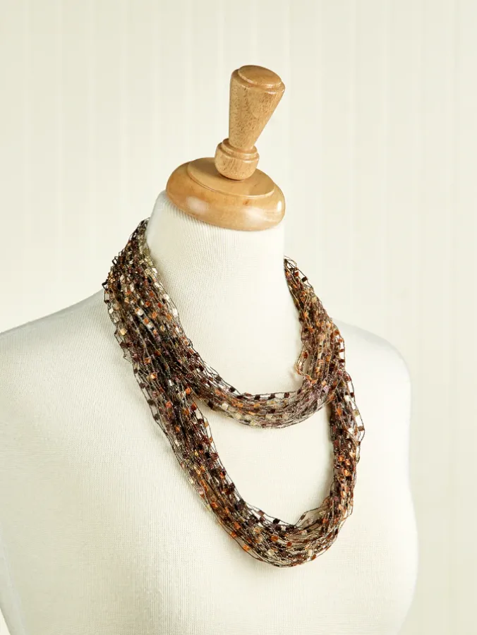 Women's Layered Ribbon Scarf Necklace