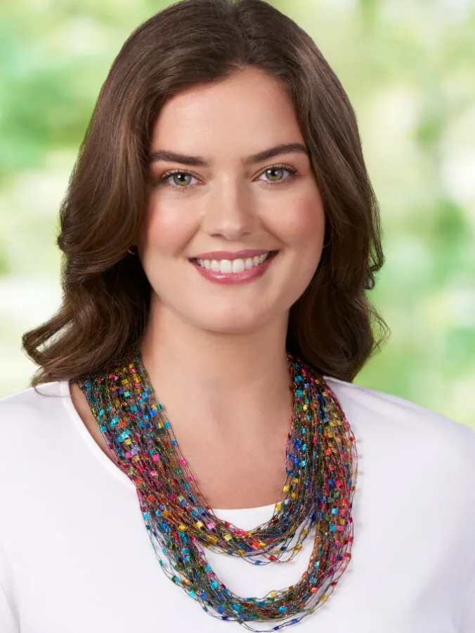 Women's Layered Ribbon Scarf Necklace