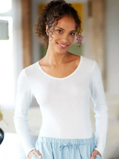 Women's Long-Sleeve V-Neck Undershirt, 3 Pack