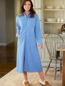 Women's Mini-Rib Knit Zip-Front Robe