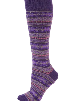 Women's Nordic Fair Isle Alpaca Wool Socks