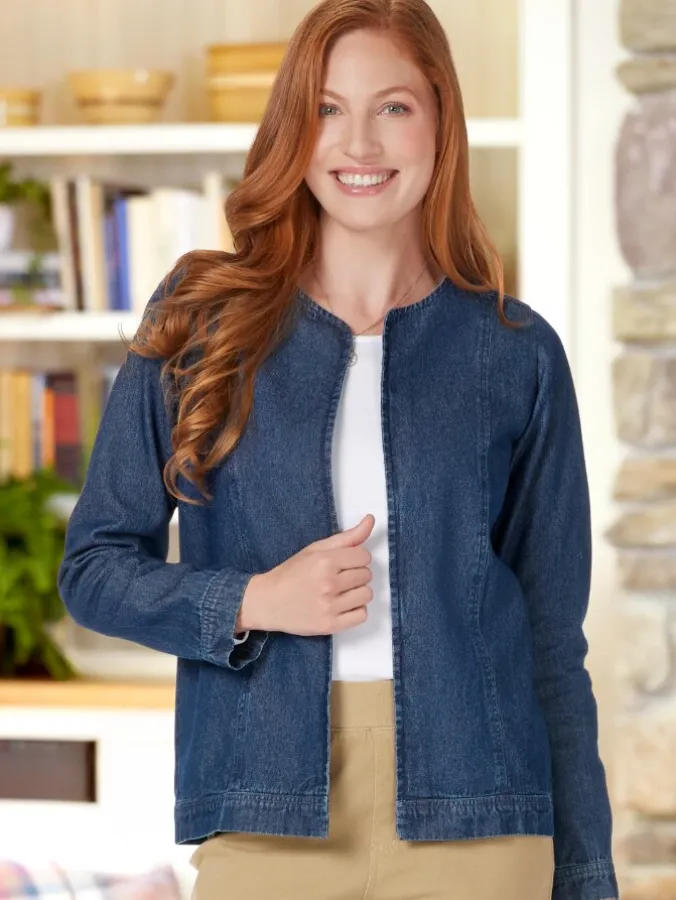 Women's Open Denim Topper Jacket