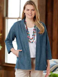 Women's Open-Front Denim Jacket
