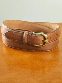 Women's Pebble-Grain Leather Dress Belt