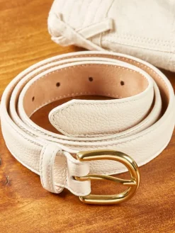 Women's Pebble-Grain Leather Dress Belt