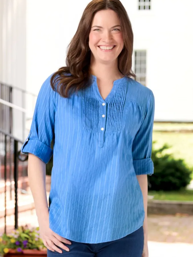 Women's Perfect Pintuck Cotton Tunic