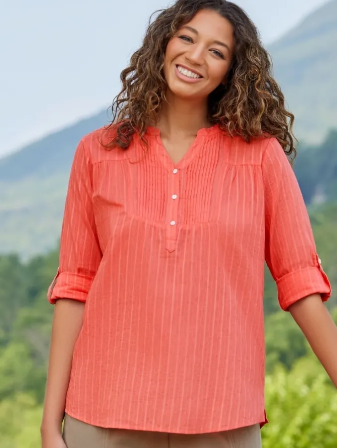 Women's Perfect Pintuck Cotton Tunic