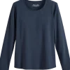 Women's Pima Cotton Long-Sleeve Round-Neck Top