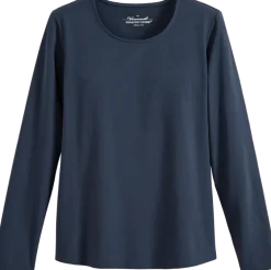 Women's Pima Cotton Long-Sleeve Round-Neck Top