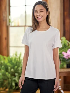 Women's Pima Cotton Short-Sleeve Round-Neck Top