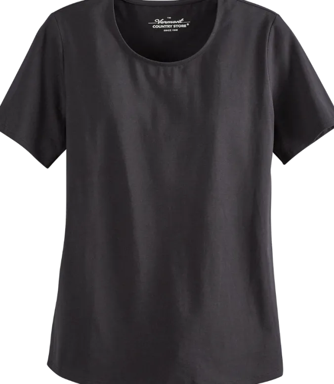 Women's Pima Cotton Short-Sleeve Round-Neck Top