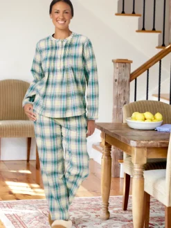 Women's Pintuck Cotton Flannel Pajama Set
