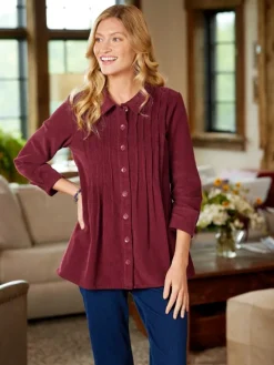 Women's Pintucked Corduroy Tunic