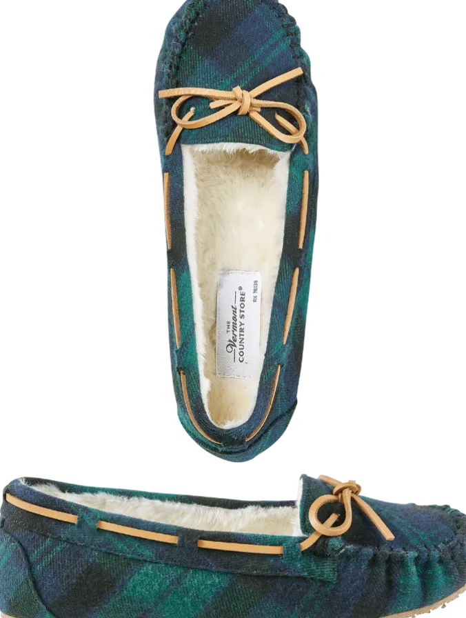 Women's Plaid Cabin Moccasins