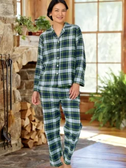 Women's Plaid Cotton Flannel Pajama Set