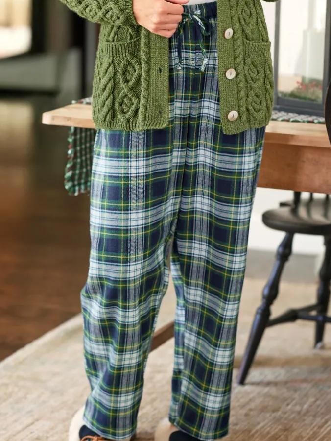 Women's Plaid Cotton Flannel Pajama Pants