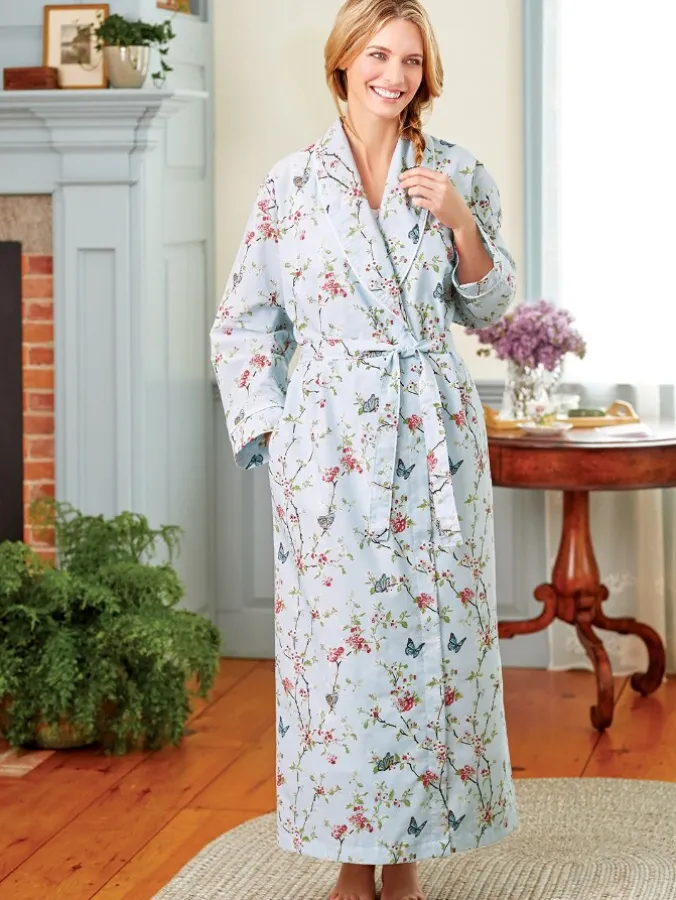 Women's Portuguese Cotton Percale Wrap Robe