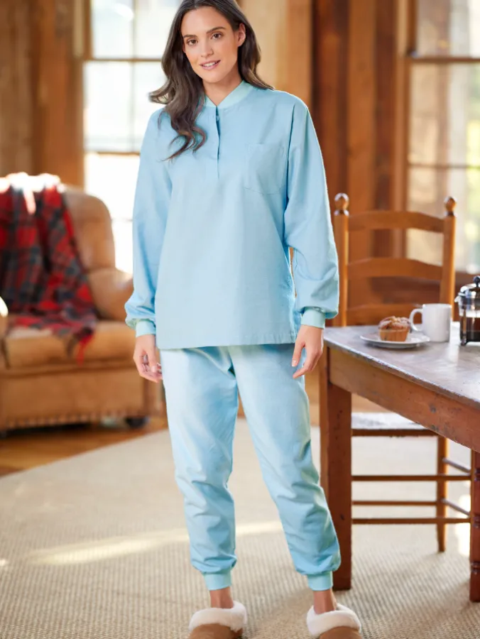 Women's Printed Portuguese Cotton Flannel Ski Pajama Set