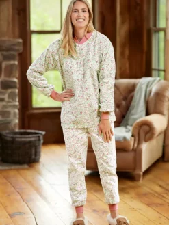 Women's Printed Portuguese Cotton Flannel Ski Pajama Set