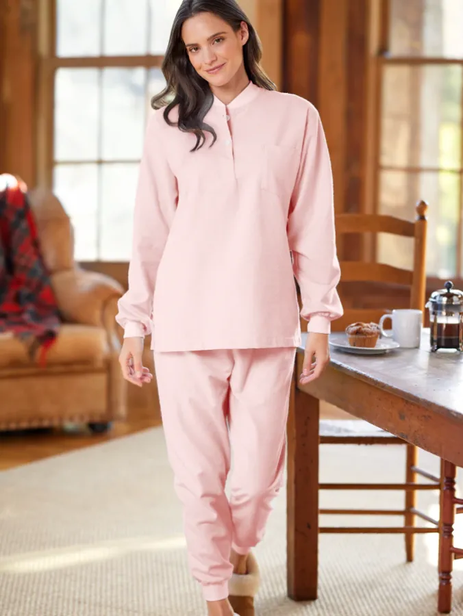Women's Printed Portuguese Cotton Flannel Ski Pajama Set