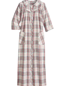 Women's Printed Portuguese Cotton Flannel Snap-Front Robe