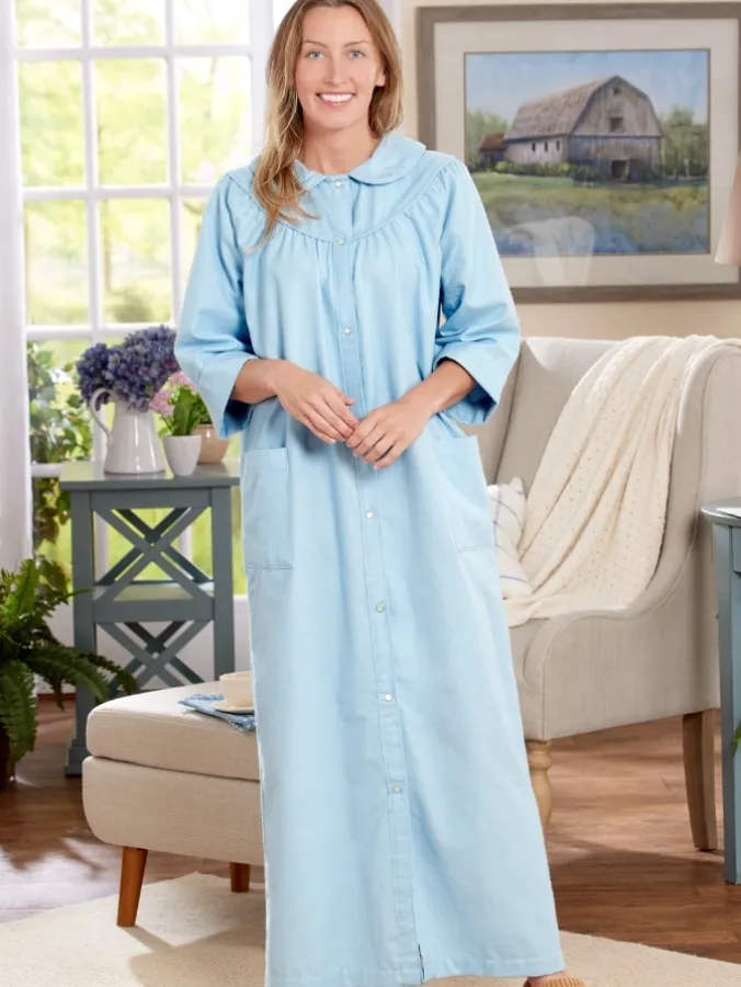 Women's Printed Portuguese Cotton Flannel Snap-Front Robe