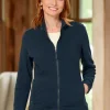 Women's Quilted Cotton Zip-Up Sweatshirt Jacket