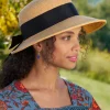 Women's Raffia Hat With Ribbon and Bow