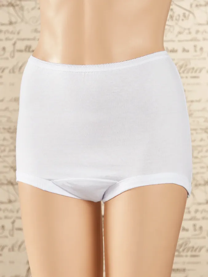 Women's Regular Torso Cotton Briefs With Cotton Leg Bands, 3 Pairs