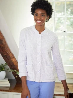 Women's Sculpted Rose Fleece Bed Jacket