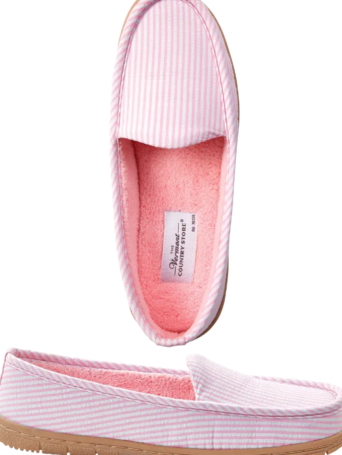 Women's Seersucker Moccasins