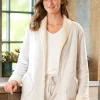 Women's Sherpa-Lined Cuddly Fleece Lounge Cardigan