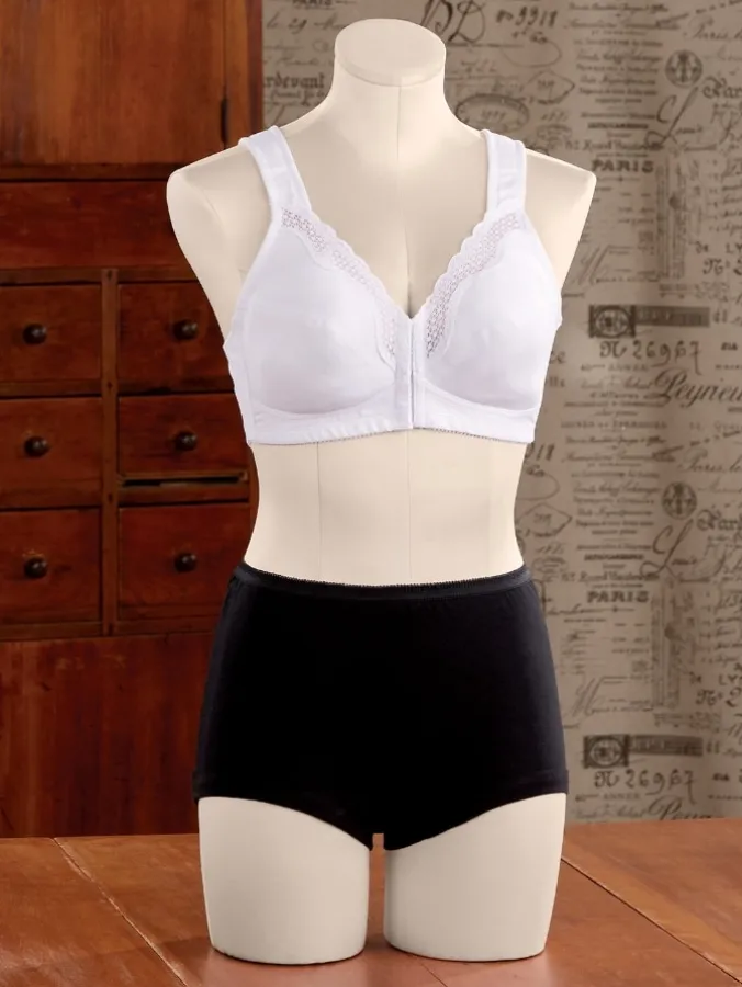 Women's Short-Torso Cotton Briefs With Cotton Leg Bands, 3 Pairs