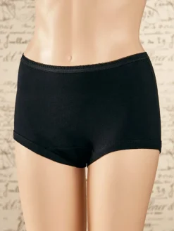 Women's Short-Torso Cotton Briefs With Cotton Leg Bands, 3 Pairs