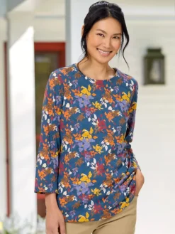 Women's Soft Knit Printed Floral Tunic