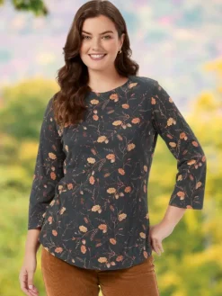 Women's Soft Knit Printed Floral Tunic