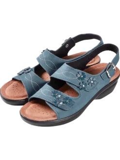 Women's Spring Step Beautiful Blossoms Adjustable Leather Sandals
