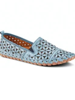 Women's Spring Step Floral Leather Cutout Flats