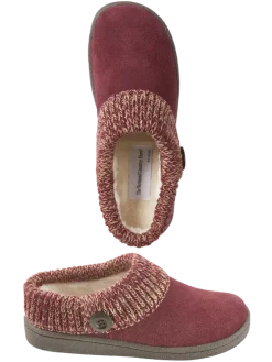 Women's Suede Slipper Clogs With Ragg Cuffs