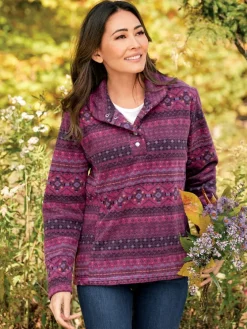 Women's Super-Soft Fleece Pullover With Shawl Collar