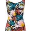 Women's Tropical Palms One-Piece Shirred Swimsuit